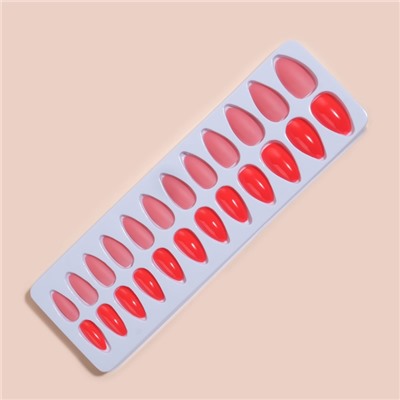 Накладные ногти, 24 шт., с клеевыми пластинами, форма миндаль, цвет неоновые/матовые, розовые