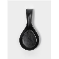 Подставка под ложку с поддоном Magistro «Галактика», фарфор, 23.5×10.5×5 см, чёрная