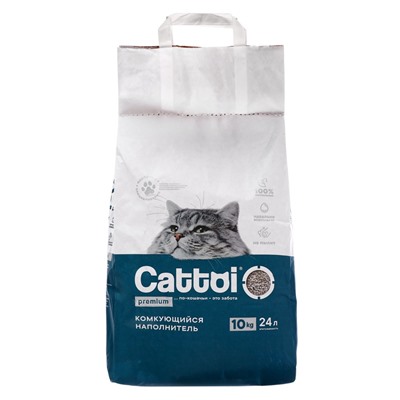 Наполнитель минеральный комкующийся Cattoi Premium 10 кг,пластиковый пакет