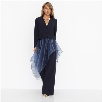 Брючный костюм с баской из органзы, Бизнес в гору (3 в 1)