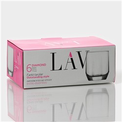 Набор стаканов Lav «Алмаз», 215 мл, 7×8 см, 6 шт., стекло, прозрачный