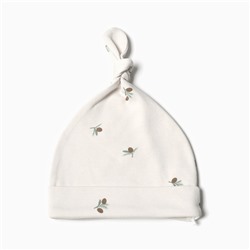 Шапочка детская с узелком «Крошка Я» Olives, размер 42, молочная