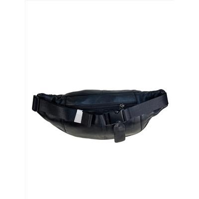 Мужская сумка на пояс из натуральной кожи, цвет черный