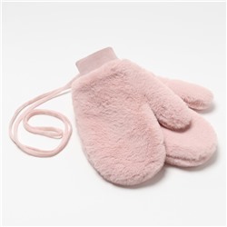 Варежки меховые женские MINAKU пушистые, размер 25 см, розовый