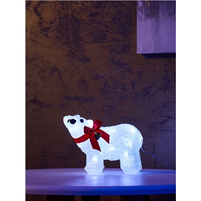 Светодиодная фигура «Мишка» 12×17 см, акрил, 20 LED, батарейки ААх2 (не в комплекте), свечение белое