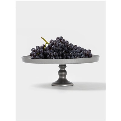 Блюдо для торта «Кувшинка», d=28 см, на ножке, стекло, серебристое