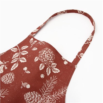 Фартук новогодний «Этель» «New Year's plants» 60×70 см, 100% хл, рогожка 186 г/м²