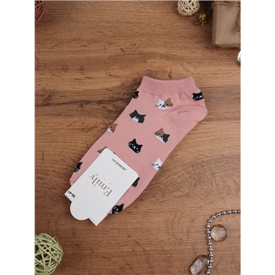 Носки р. 35-40 Кошка короткие / L801 /уп 10/500/1200/ ОДНА ПАРА/ МАРКА