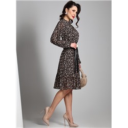 Платье шифоновое с длинным рукавом