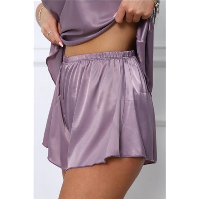 Пижама с шортами атласная 363 (Лиловый)