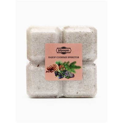 Соляной брикет набор 4 шт. "Можжевельник, чабрец, кедр, пихта« по 200 г »Добропаровъ"