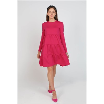 Платье ярусное Фуксия