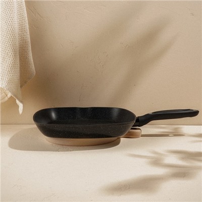 Сковорода-гриль SL Home, d=28 см, h=4.2 см, антипригарное покрытие, индукция, кованый алюминий, чёрная