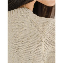 Платье вязаное из хлопковой пряжи с пайетками