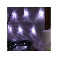 Гирлянда «Сеть» 1.6×1.6 м, IP20, прозрачная нить, 144 LED, 8 режимов, 220 В, свечение белое