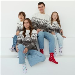 Свитер вязаный новогодний KAFTAN Scandinavia, размер 50, серый