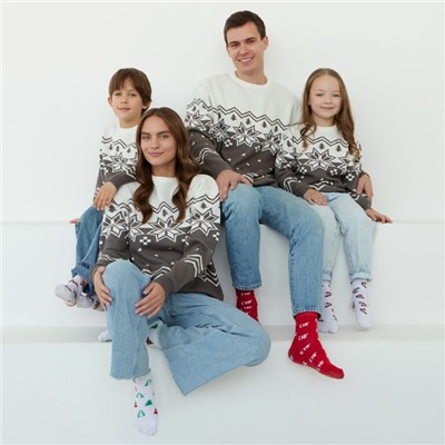 Свитер вязаный новогодний KAFTAN Scandinavia, размер 50, серый