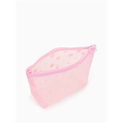 Косметичка DOTs, с рисунком, сетка, на молнии, розовая