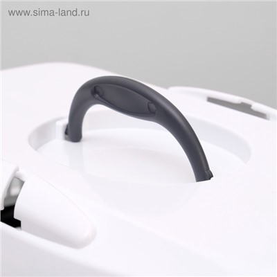 Переноска для животных до 12 кг «Пижон», 49×33×32 см, металлическая дверь, пластик, белая, серая