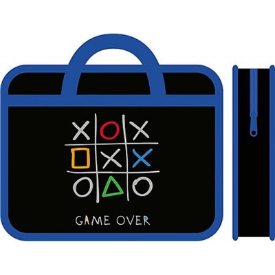 Папка пластиковая А4 на молнии с ручками 33х26х7,5 см ПМ-А4-25 "ИГРА ОКОНЧЕНА/GAME OVER 2026" Пчелка