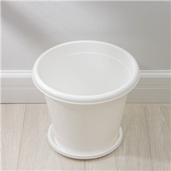 Горшок для цветов с поддоном «Альтернатива. Эконом», 10 л, пластиковый, белый