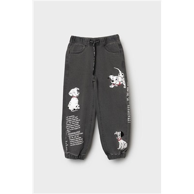 Брюки текстильные джинсовые укороченные для девочек PLAYTODAY, 1240560