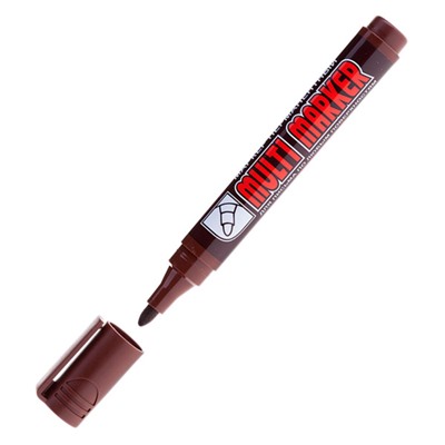 Маркер перманентный 3мм  "МУЛЬТИ-МАРКЕР" (Multi Marker) коричневый CPM-800 Crown