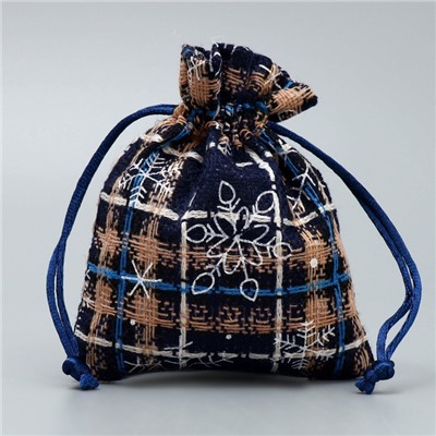 Мешочек подарочный новогодний холща «Снежный лес», снежинки, 10×12 см ± 1.5 см