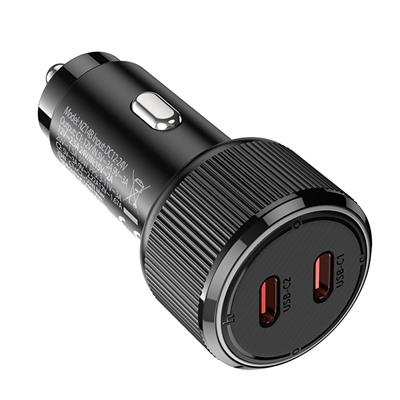 Адаптер Автомобильный Hoco NZ14B Guerrero PD50W (2*Type-C) (black)