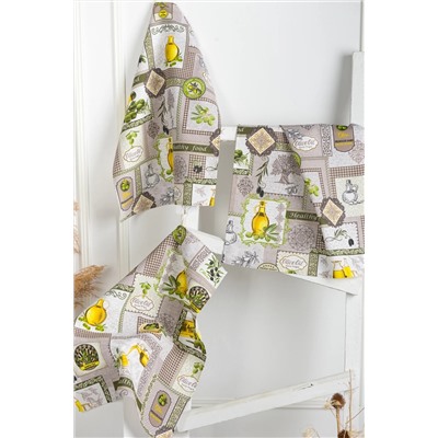 Натали Полотенце Набор вафельных полотенец Оливки