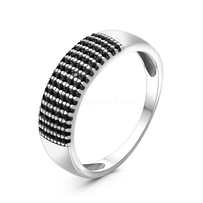 Серьги из серебра с чёрными фианитами родированные 925 пробы с-7210р216