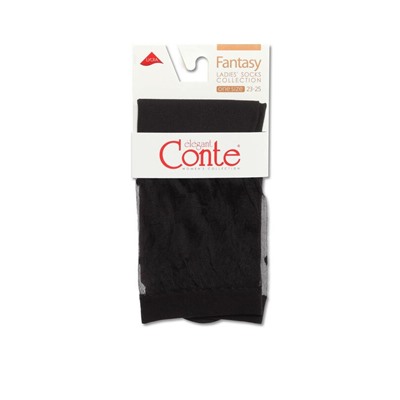 Полиамидные CONTE FANTASY Удлиненные носки с прозрачным верхом в горошек