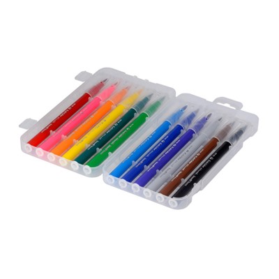 Фломастеры-кисточки 12цв "ЛЕГКИЙ ЦВЕТ/EASYCOLOR" в платиковом пенале 32-0022 Bruno Visconti