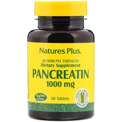 Nature's Plus, Панкреатин, 1000 мг, 60 таблеток