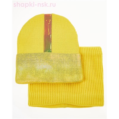 10-36-F Комплект для девочки (колпак+снуд) (52-54)