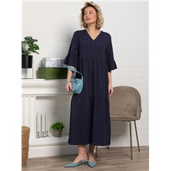 Платье бохо Марисоль (темно-синее) П15387-8М