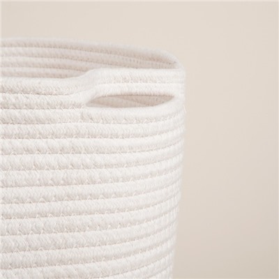 Корзина для хранения SL Home, плетёная, ручной работы, 35×35×30 см, белая
