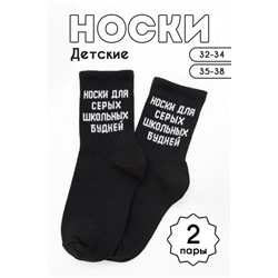 Носки детские Школьные будни (набор 2 пары) (Черный)
