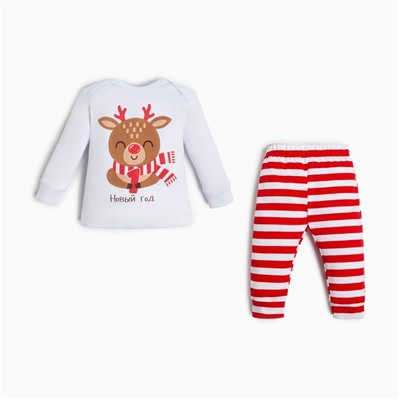 Костюм детский (джемпер и брюки) «Крошка Я. Мой первый НГ», рост 62-68 см, красный, белый