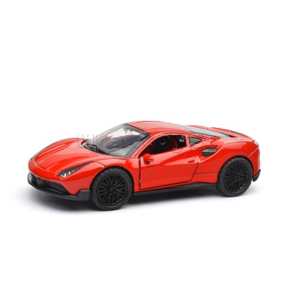 Машина металл ferrary 488 GTB 12 см, (двери, багажник) инерц., в коробке