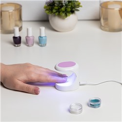 Лампа для маникюра Luazon LUF-07, UV/LED, 3 диода, 16 Вт, для типс, USB, белая
