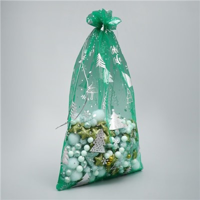 Мешочек подарочный новогодний органза «Исполнения желаний», 20×30 см ± 1.5 см