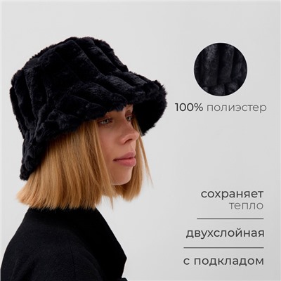 Панама женская зимняя MINAKU, размер 52-58, чёрная