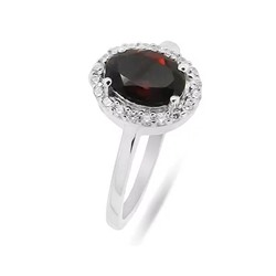 Кольцо из серебра гранат, Элиса