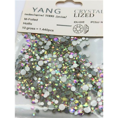 Nail Art Стразы для декора ногтей, микс (6#,8#,10#,12#,16#,20#), перламутр, 1440 шт./уп. 10053