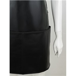 Фартук парикмахерский, односторонний, 3 кармана, 76×66 см, ПВХ, чёрный