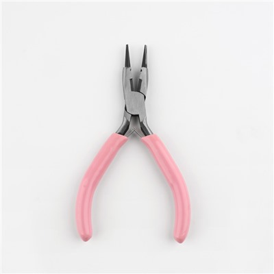 Круглогубцы с бокорезом, для рукоделия, 13×6.5 см, розовые
