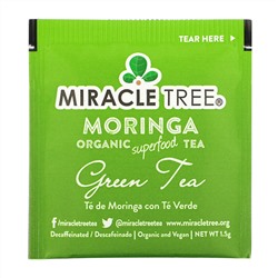 Miracle Tree, Moringa Organic Superfood Tea, Green Tea, Decaffeinated, 25 Tea Bags, 1.32 oz (37.5 g)