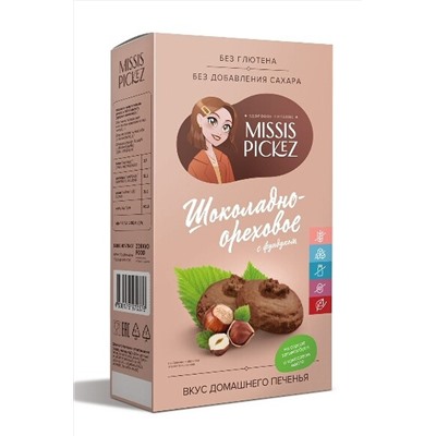 Печенье шоколадно-ореховое с фундуком Missis Pickez 100г ЭКОПРОДУКТЫ, 1185113