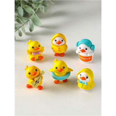 Набор фигурок полистоун «Утята на отдыхе», 6 шт., 2.4×3×3 см